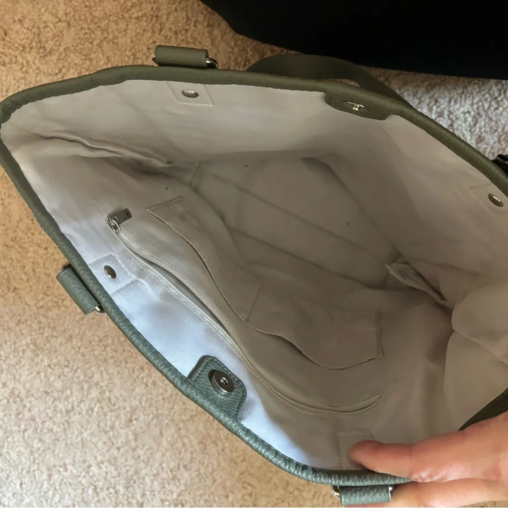 Classic thirty one Olive Green Tote Bag with Striped Accent - Picture 2 of 2